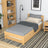 Natural pine bed with drawer for additional mattress – wooden, for children, Nizio