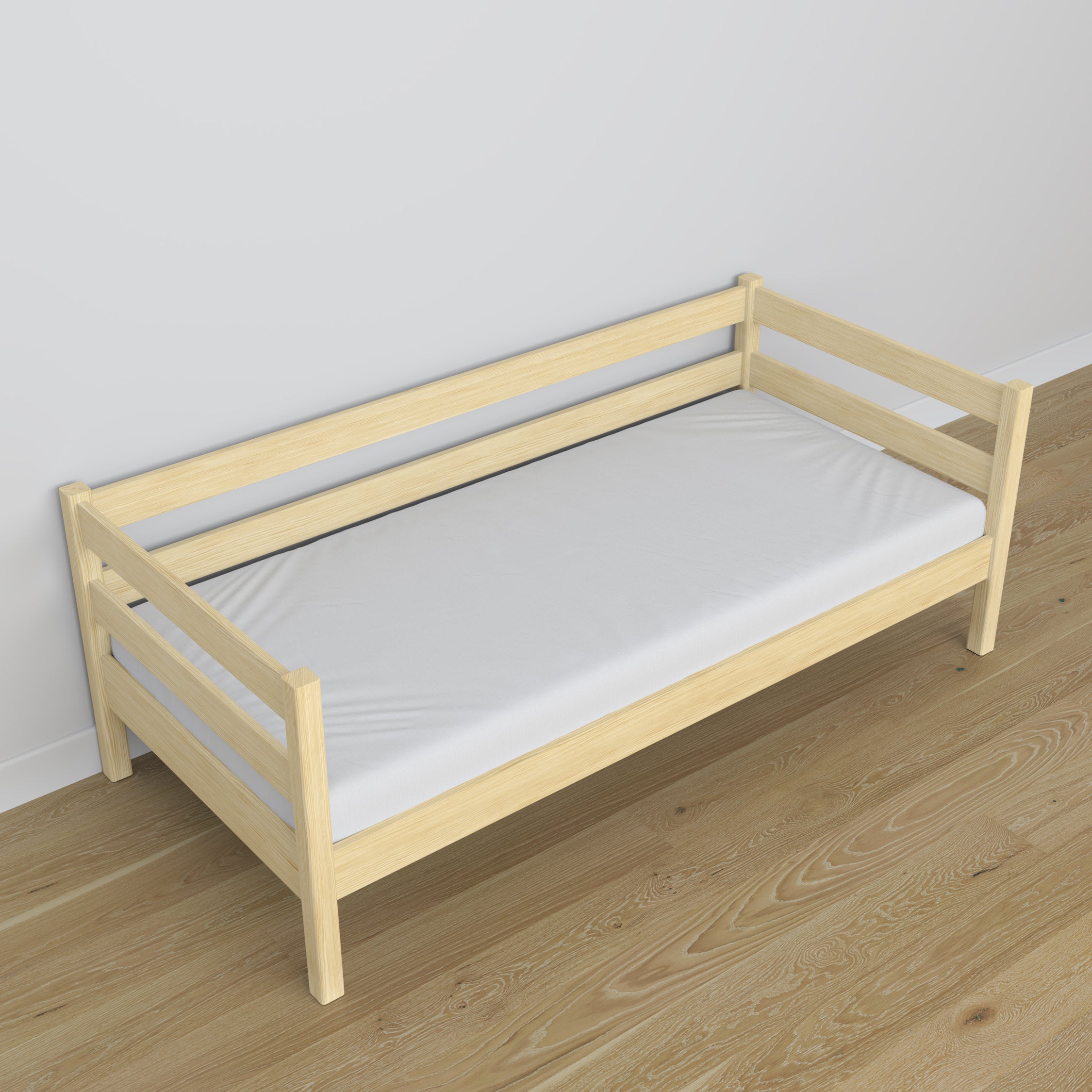 Clear pine sofa bed made of wood – dimensions and diagram, Nizio