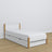 Wooden bed with mattress drawer white-oak – child’s room arrangement
