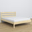 Double bed clear pine – wooden headboard, close-up of wood quality