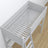 Loft bed grey in children’s room – scandi arrangement, wooden