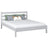 Wooden double bed N01 grey – overall view, solid pine wood