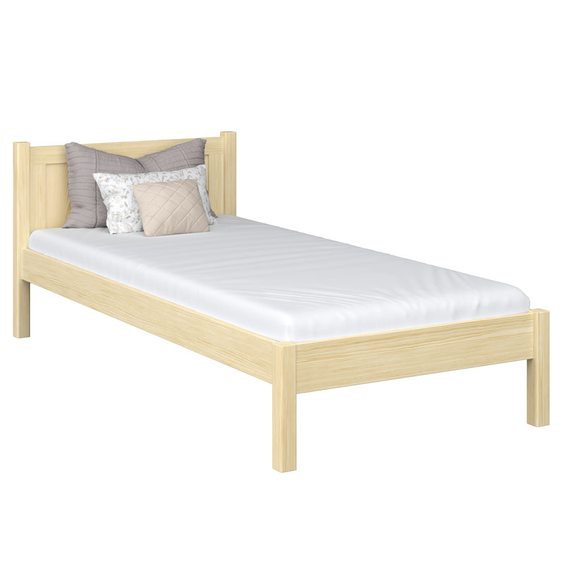 Single wooden bed clear pine – children’s room, solid wood, scandi style