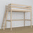 Loft bed bleached oak oak – top view of the sleeping area