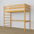 Natural Pine Wooden Loft Bed – Slatted Frame, Side View