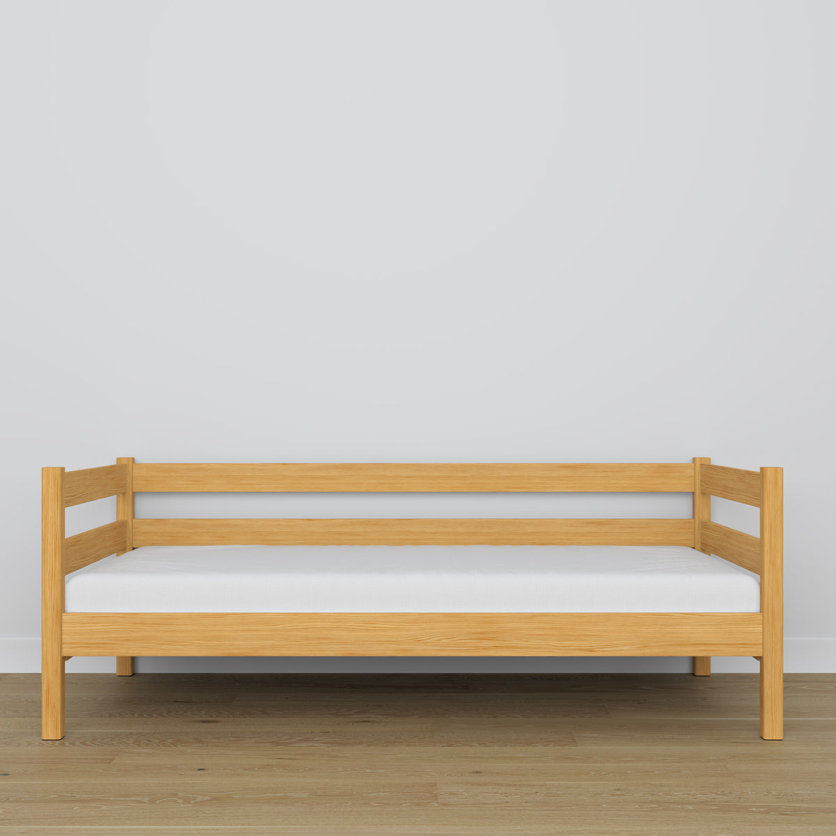 Sofa bed wooden natural pine – wood and joint details, Nizio Home
