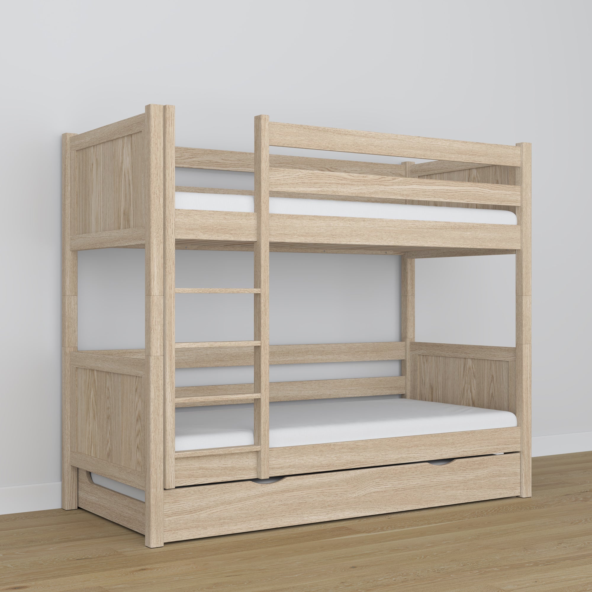 Oak Bunk Bed Bleached Oak – Interior of Mattress Drawer, Children’s Room