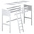 Loft bed grey wooden – dimensions and diagram, Nizio