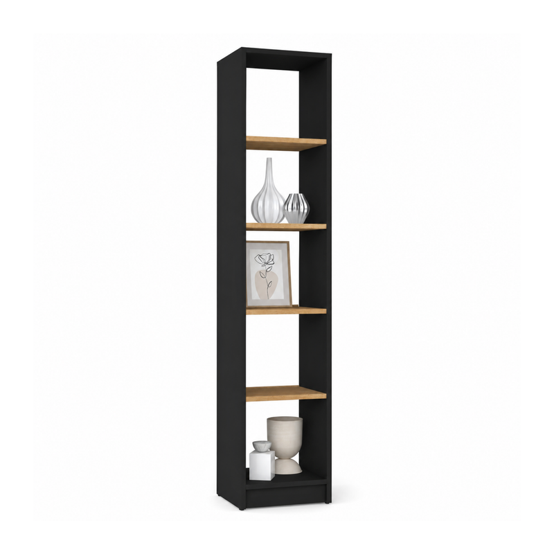 Wooden shelf N01 black / oak