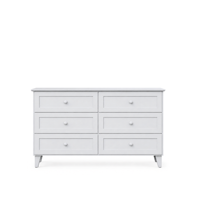 Chest of drawers with 6 drawers wooden grey 154 cm – bedroom, Scandinavian style
