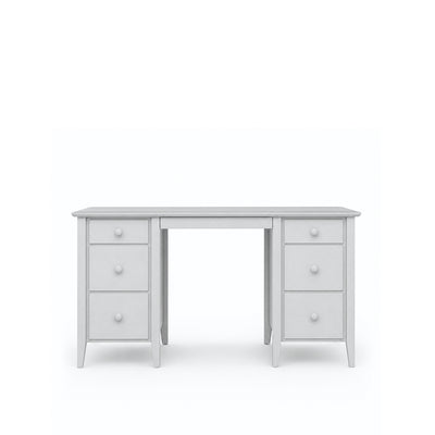 Desk with 6 drawers wooden grey – office and youth room, scandi